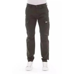 Baldinini Trend Cotton Cargo Pants with Multiple Pockets Men Army Bottoms